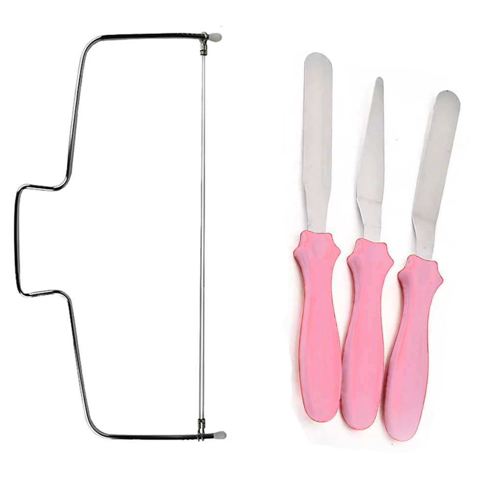 Kit 3 Espátulas Ganachear Chantilly E Cortador Nivelador De Bolos Inox Linha Confeitar Bolos Utensílio Cozinha