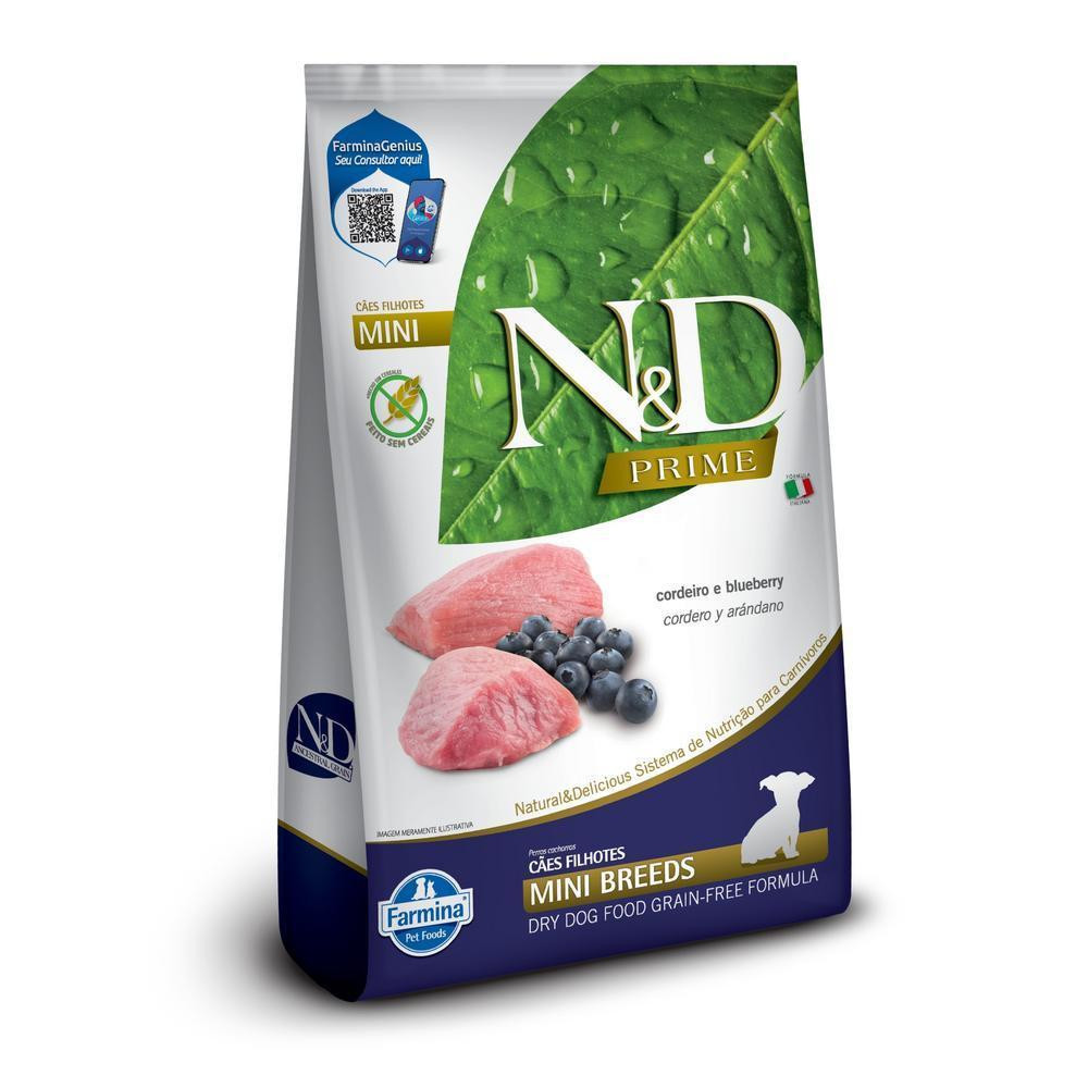 N&D Prime para Cães Filhotes de Raças Mini e Pequenas Sabor Cordeiro e Blueberry 800g