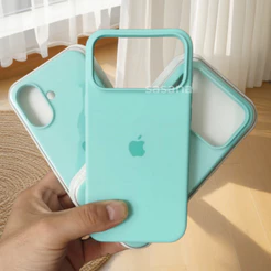 Azul Mar Para iphone 18/17/16/15/13/14/12/11/Pro max/Air/XS XR/7/8/Plus/SE/Mini/Capa De Telefone De silicone Líquido
