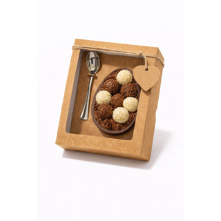 Caixa Ovo De Colher Páscoa 350g Kraft 19x15x6 - 10 Unidades em Oferta na Shopee