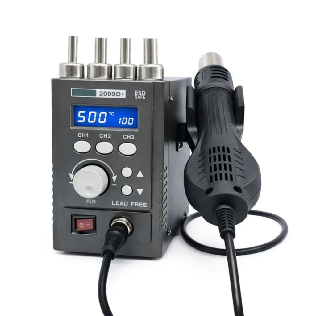 Estação de Retrabalho Ar Quente 700W Sugon 2009D+ Profissional Controle Digital 4 bicos SMD BGA em Oferta na Shopee