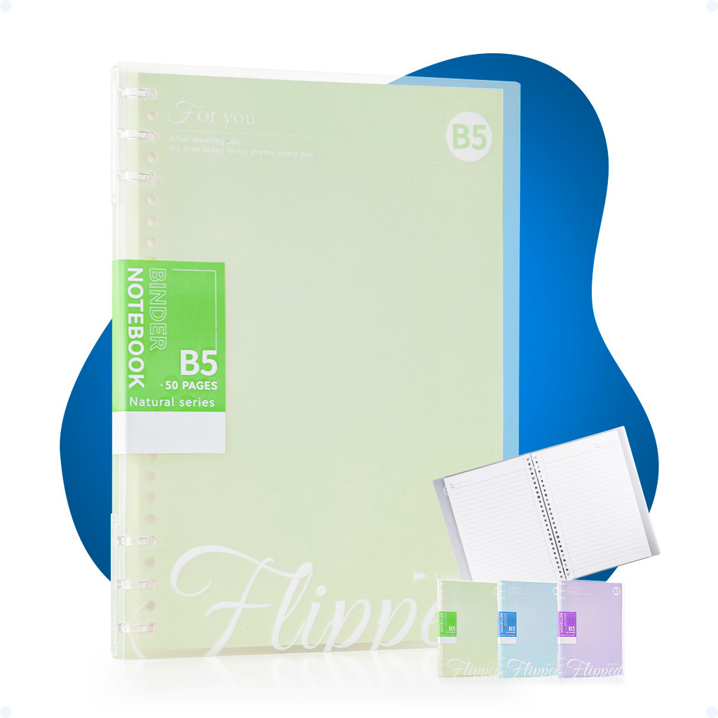 Fichario Universitário Caderno Fichário B5 Couro Macio 50 Folhas Com Capa Flexível Transparente