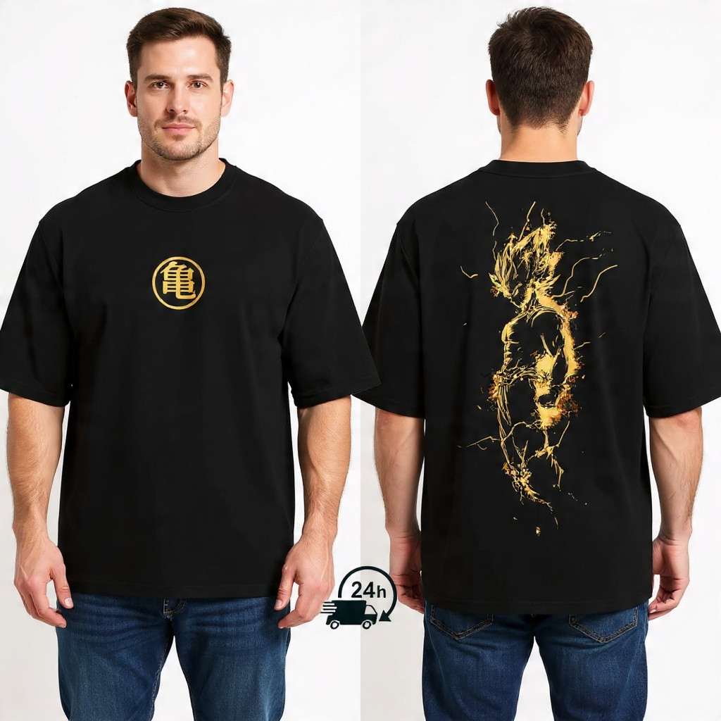 [Camiseta Premium em Algodão Puro]GXG Camiseta Oversized Streetwear Vegeta Saiyajin 100% Algodao Academia dia a dia unis