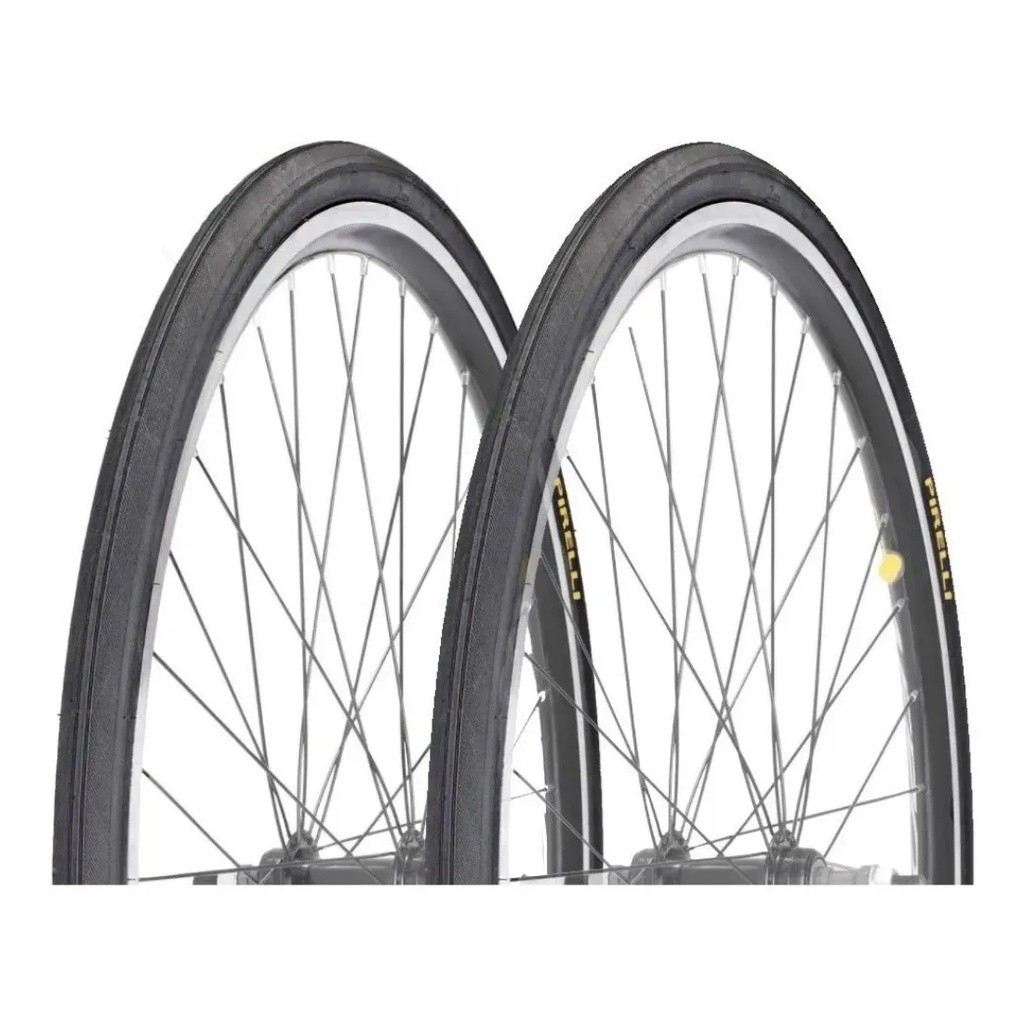 Par Pneu Pirelli Bicicleta Aro 27x1.1/4 Bike Caloi 10 Antiga Monark Jet Caju