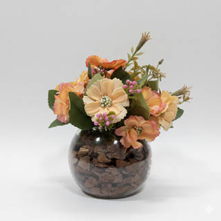 Arranjo Flores Artificial Decorativo Vaso de Vidro Centro de Mesa Sala Escritorio Lavabo em Oferta na Shopee