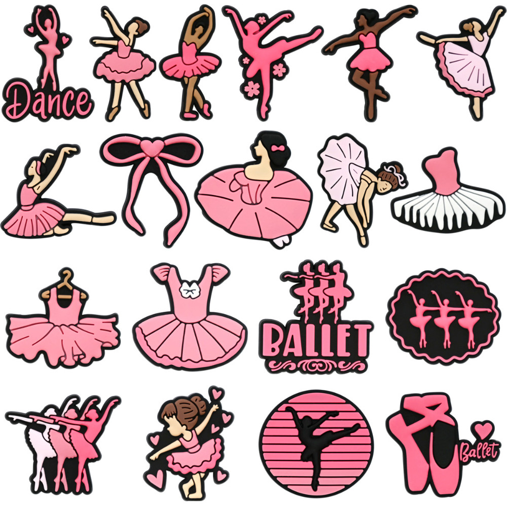 Charms de Sapatos 20 Estilos de Decorações de Ballet Acessórios Botão de PVC e Pingentes de Sandálias para Presentes