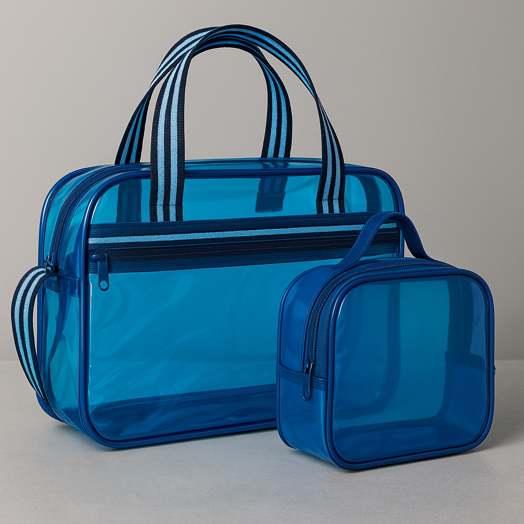Kit Bolsa E Necessáire Transparente Praia, Passeio, Natação
