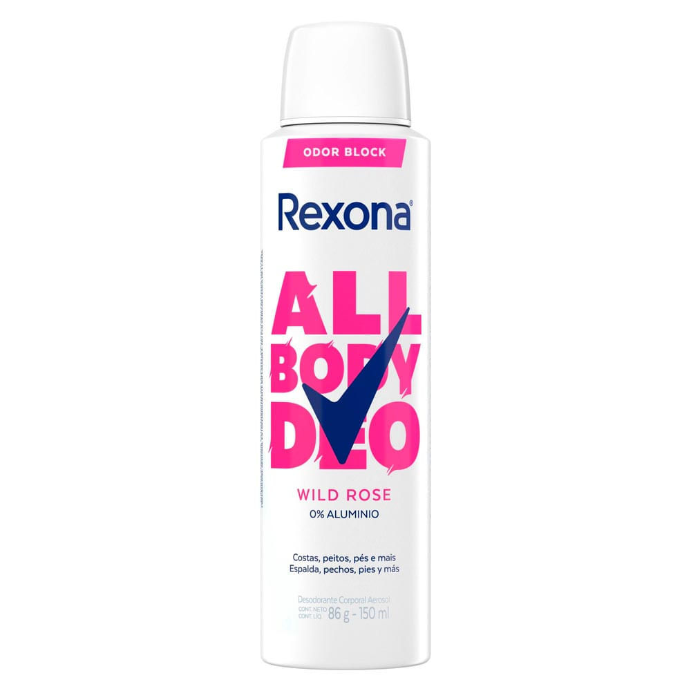 Desodorante Rexona Corporal All Body Deo Wild Rose Aerossol 150ml