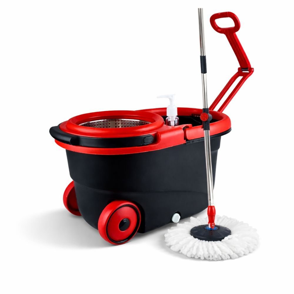 Mop Giratório 13L Inox 360 Rodinhas Centrífuga Duplo Puxador