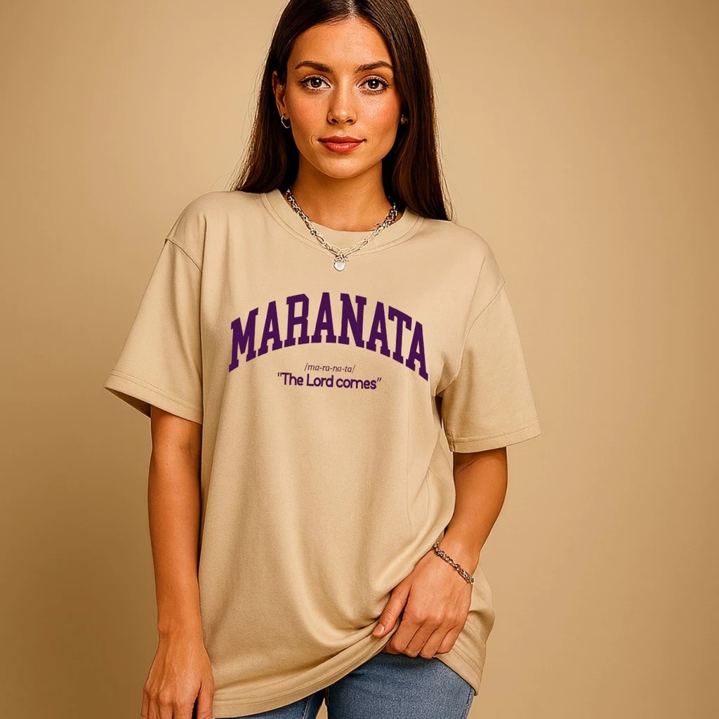 Tshirt Feminina Maranata Estilosa Estampada Lançamento Camiseta 100% Algodão Camisetão Camisa - Estampaê