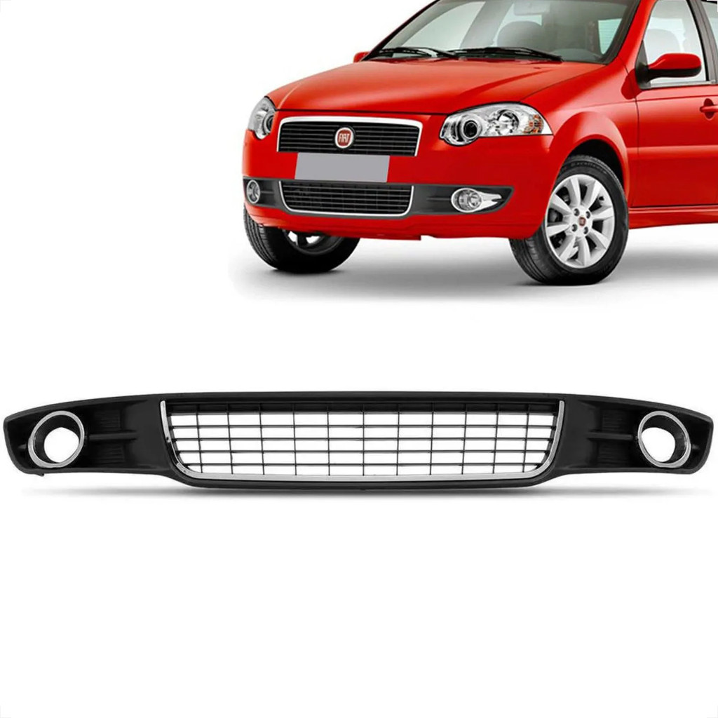 Grade Parachoque Inferior Central Friso Cromado Siena Palio G4 Elx 2008 2009 2010 2011 em Oferta na Shopee