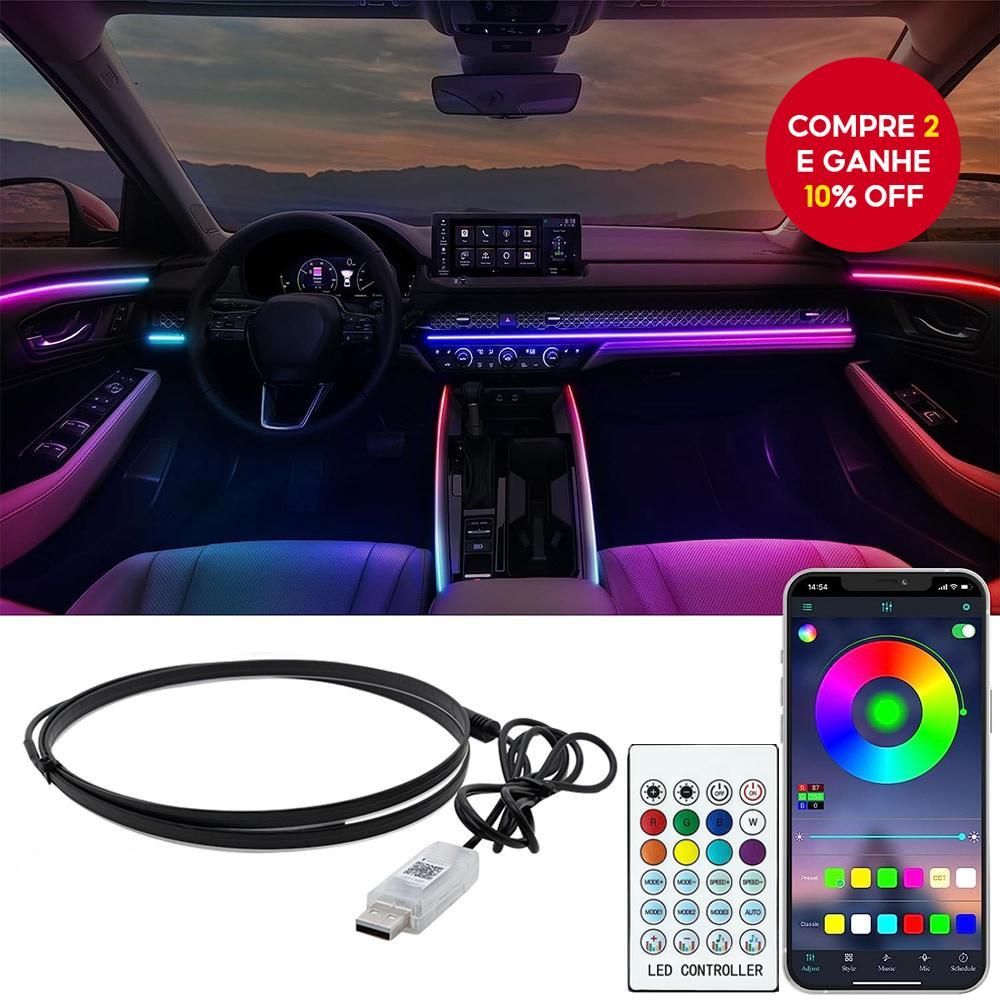 Luzes Ambientais Universais Do Carro LED Interior RGB Sinfonia Atmosfera Lâmpada USB APP & Controle Remoto Luz De Tira A
