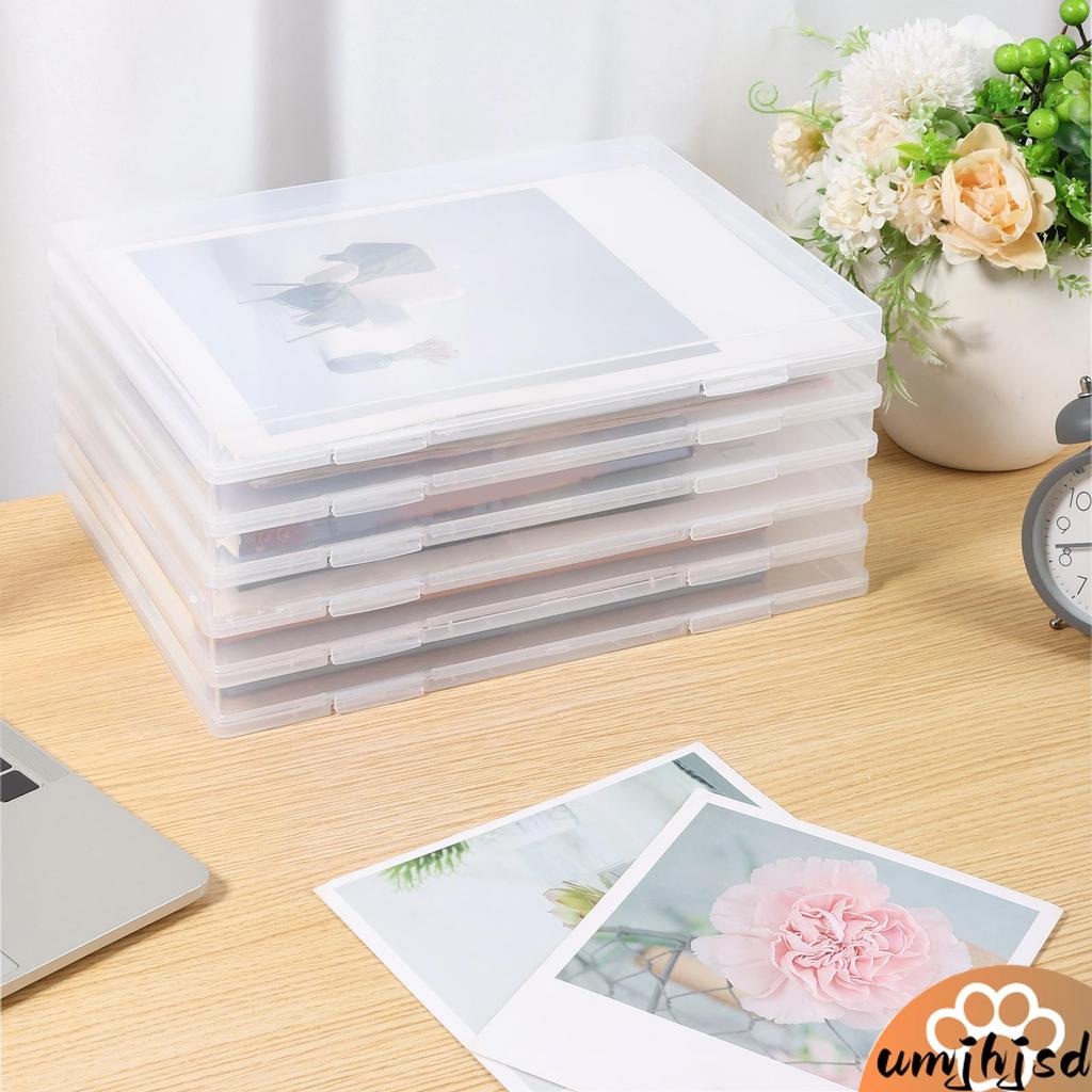 6 Pacote Caixa De Armazenamento De Fotos Com Trava Apertada Se Encaixa 8 " x 10 " Foto Plástico Scrapbook Papel SHOPSKC0