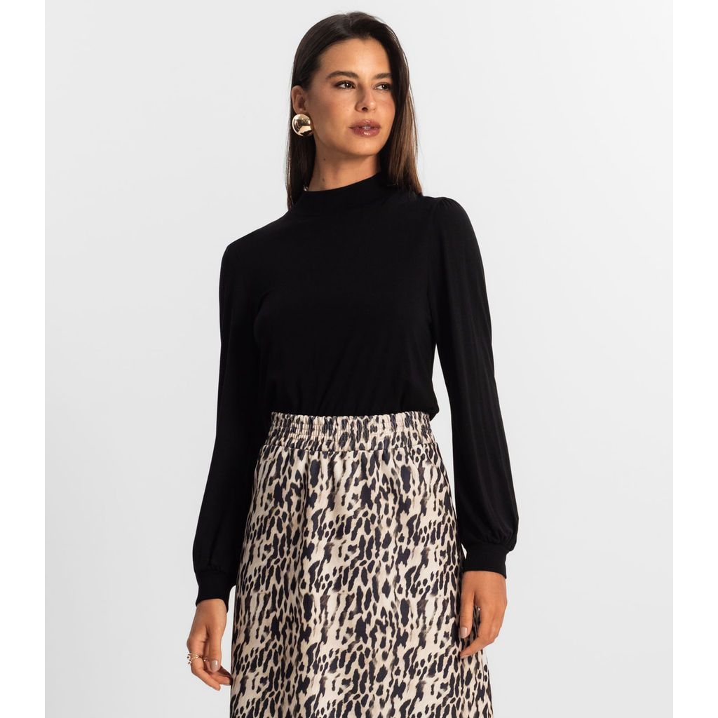 Blusa Manga Longa Feminina Rovitex Preto