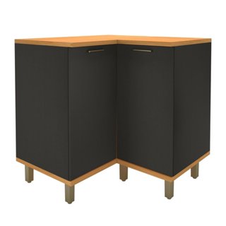 Balcão de Canto Reto com Tampo 2 Portas para Cozinha Modulada Madri em Oferta na Shopee