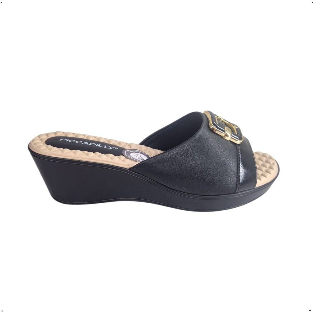 Tamanco Feminino Piccadilly Anabela Confortavel casual Fivela