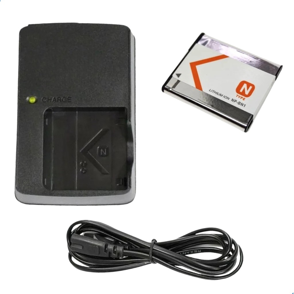 Kit Bateria NP-BN1 e Carregador para Sony DSC-W310 W320 W350 WX7 TX10