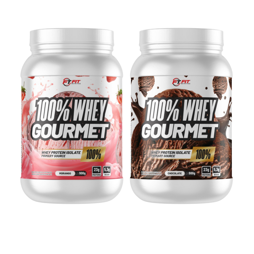 Kit 2 Whey Protein 100% Concentrado 900g cada Pote