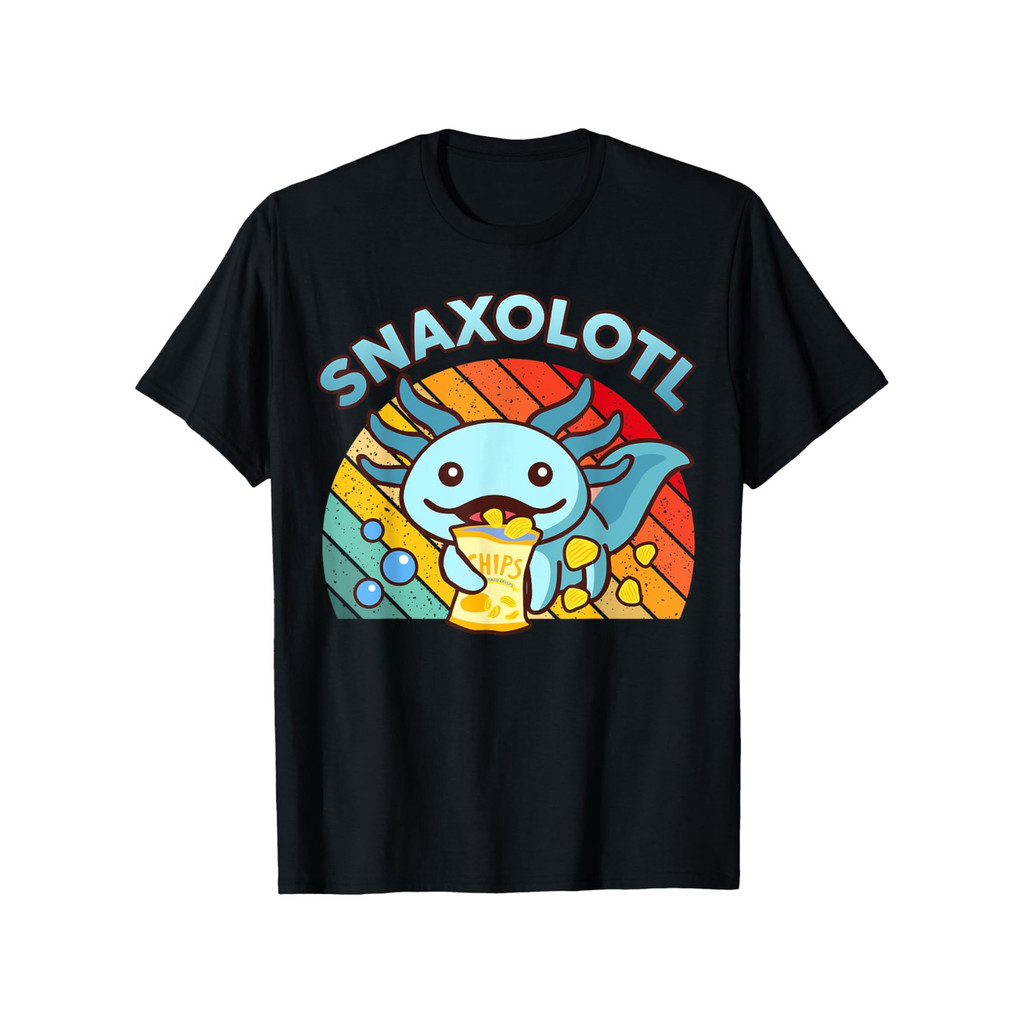 Camiseta Confortáveis 100% Algodão Camiseta Infantil Axolotl Hora do Lanche Fofa Divertida Confortável Verão