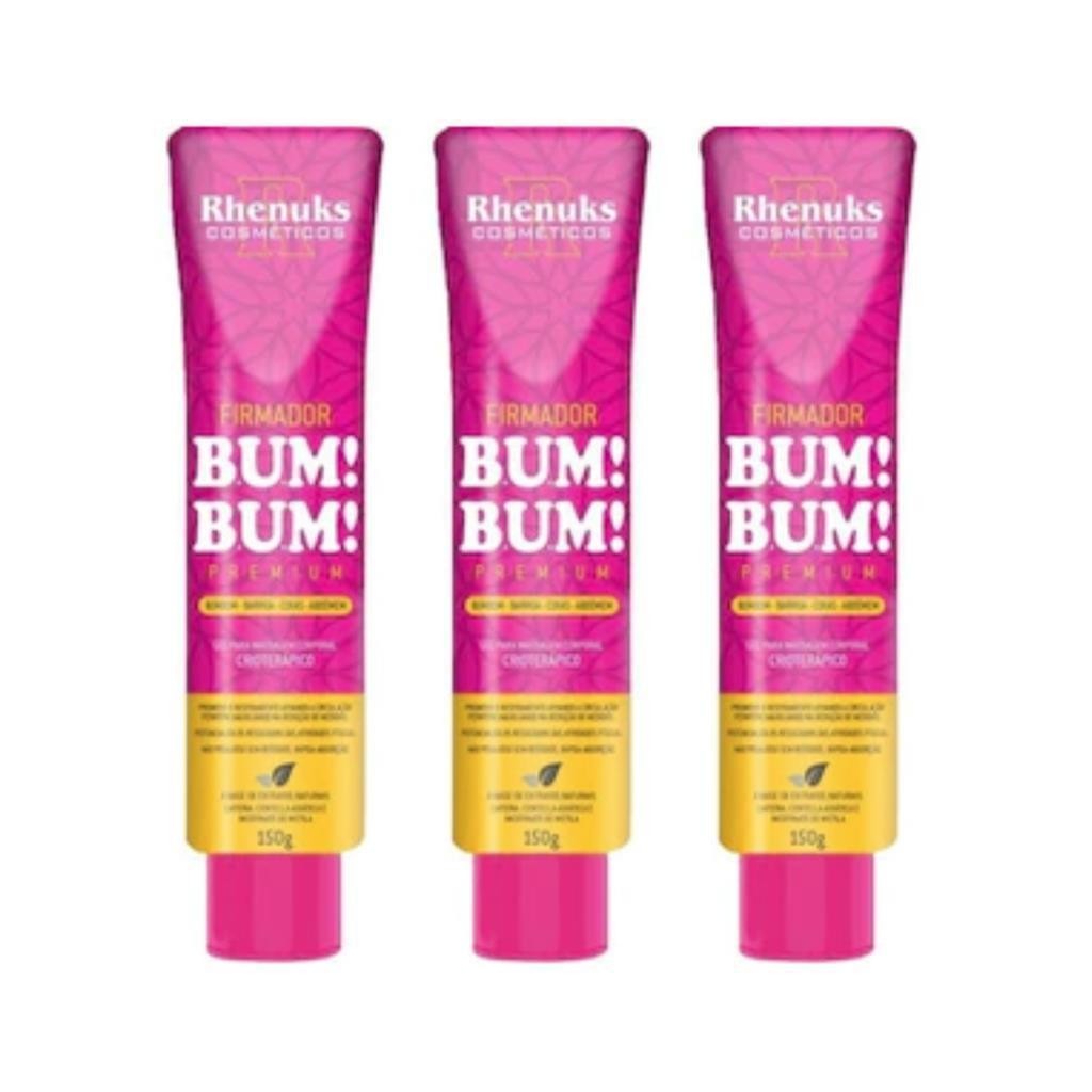 Kit Rhenuks - Creme para Massagem  Firmador bum bum - 3 unid