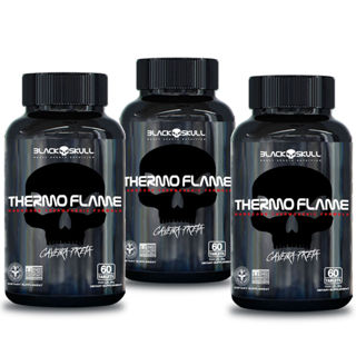 Termogênico Thermo Flame 60 Caps - Kit C/ 3 Unid  - Black Skull em Oferta na Shopee