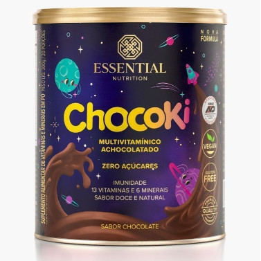 ChocoKi 300g – Essential Nutrition Achocolatado Premium com Cacau 100% Puro