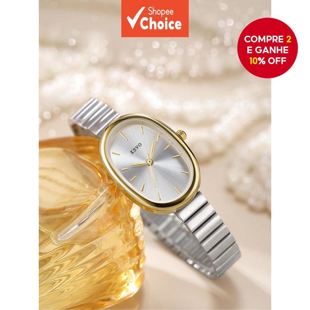 Relógio De Quartzo Inspirado Em Bambu Com Pulseira De Aço Inoxidável Conjunto De Acessórios Diários Para Mulheres em Oferta na Shopee