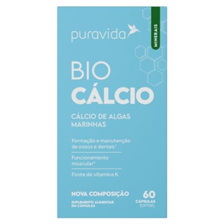 Bio Cálcio C/60 Cápsulas Pura Vida em Oferta na Shopee