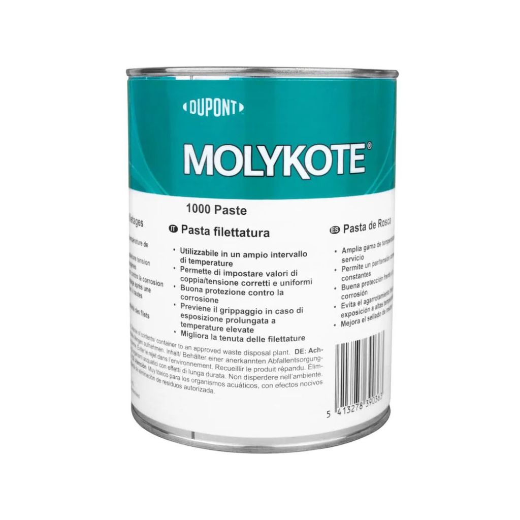 Molykote Pasta 1000 HSC Dupont 1Kg Lubrificante Proteção Contra Desgaste Atrito Corrosão Industrial