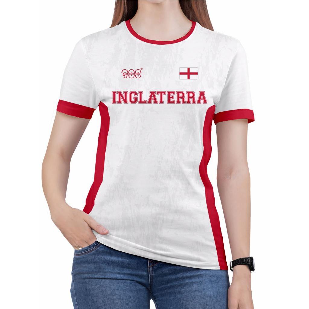 Camiseta inglaterra Feminina Proteção UV Blusa Futebol Volei