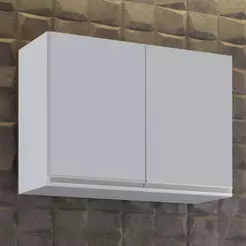 Armário de Cozinha Aéreo 80cm 2 Portas Califórnia Cinza Claro - Lumil