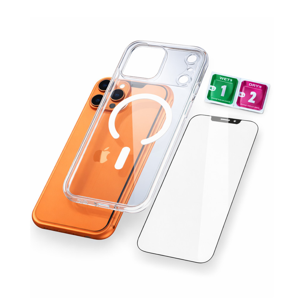 Capa Magnética Anti-impacto + Película Para Iphone17 Pro Max Transparente