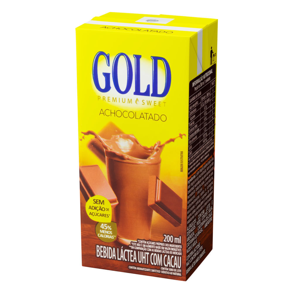 Bebida Láctea Gold Premium Sweet Achocolatado Sem Adição de Açúcar 200ml em Oferta na Shopee