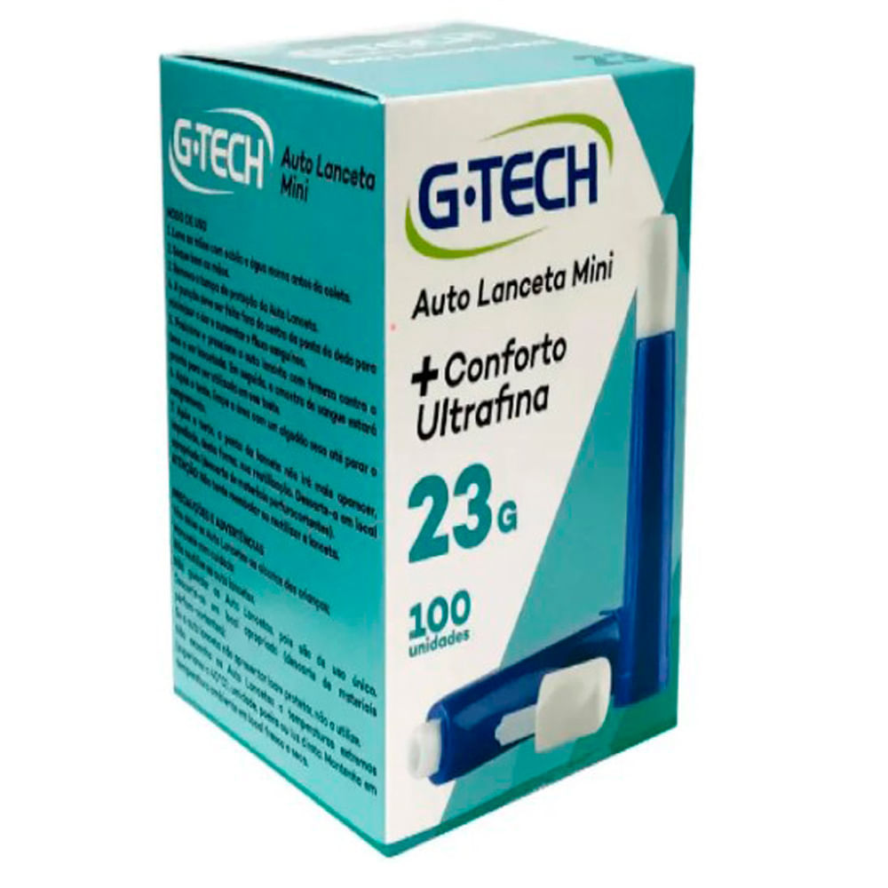 Auto Lanceta G -Tech Mini 23G + Conforto Ultrafina com 100 Unidades em Oferta na Shopee