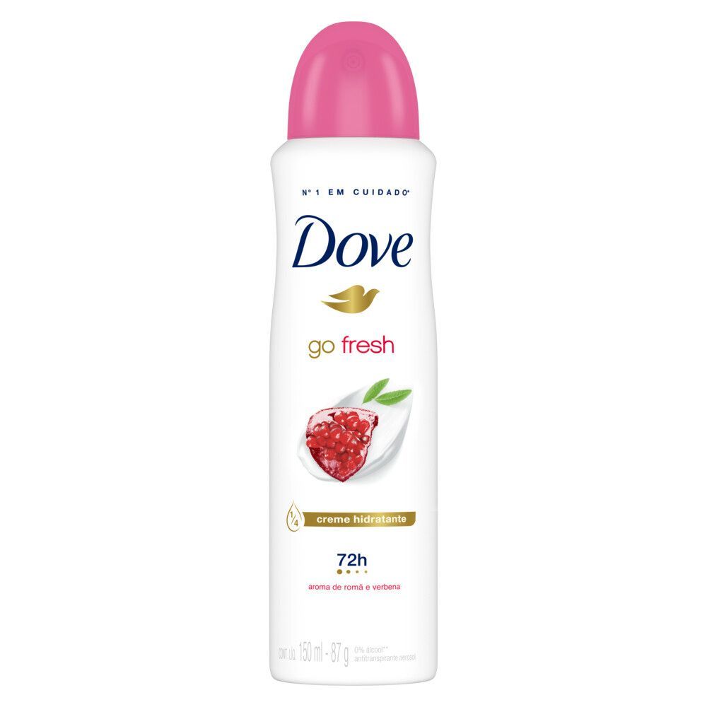 Desodorante Antitranspirante Aerosol Dove Go Fresh Romã e Verbena 150ml em Oferta na Shopee