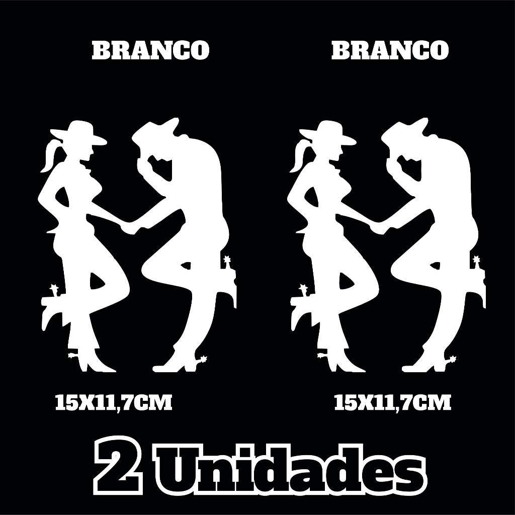 Adesivo Casal Cowboy Cowgirl | Vinil Recorte | Para Carro, Moto, Caminhonete | Resistente Sol e Chuva — imagem 2 de 2