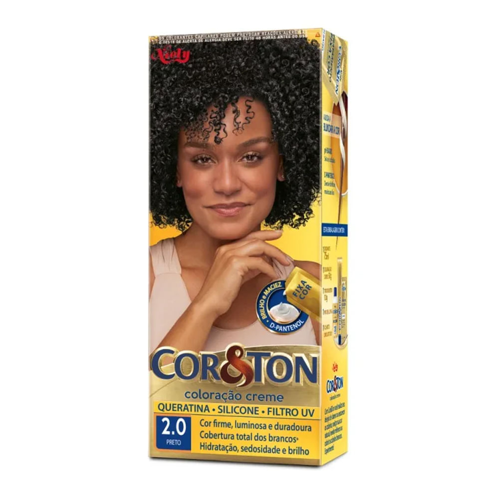 Tintura Creme Cor & Ton Preto 2.0 em Oferta na Shopee