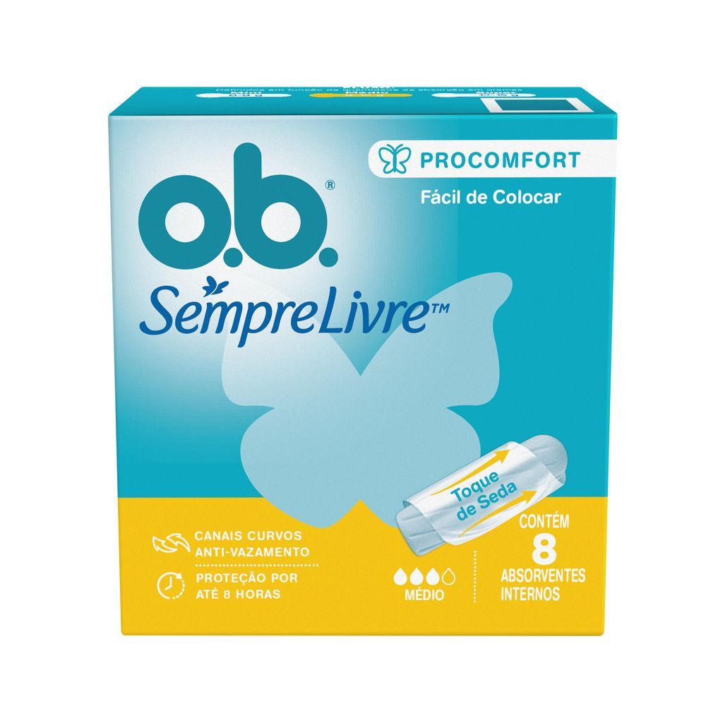 Absorvente O.B Pro Comfort Médio Com 8 Unidades em Oferta na Shopee