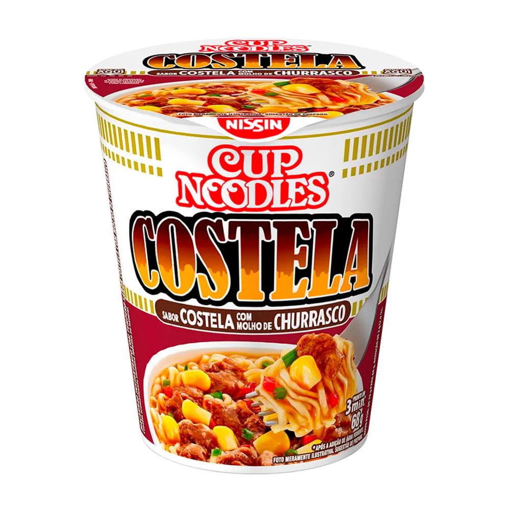 Macarrão Instantâneo Cup Noodles Sabor Costela com Molho de Churrasco com 68g
