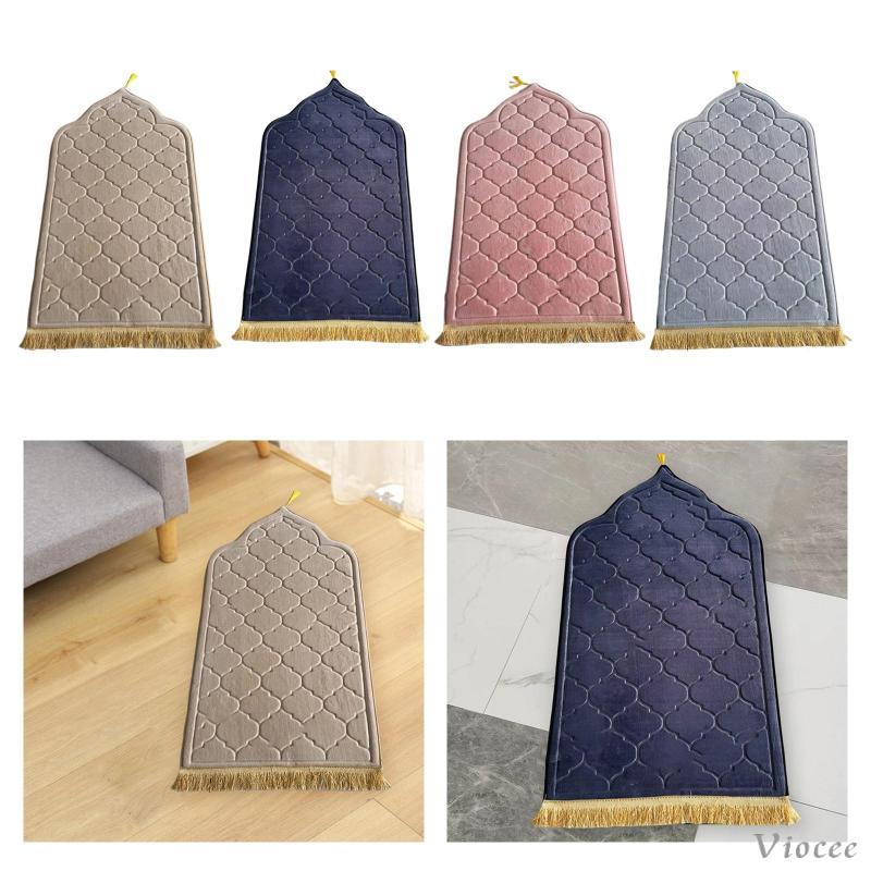 Imagem [Viocee] Tapete De Oração De Flanela Portátil Islam Mat Retângulo Soft Área Para Uso Em Viagens Sala De Estar Casa