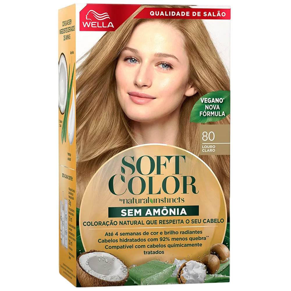 Kit Tintura Soft Color Louro Claro 80 em Oferta na Shopee