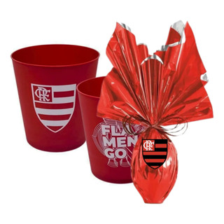 Kit Ovo de Páscoa Flamengo Chocolate 250g + Balde De Pipoca em Oferta na Shopee