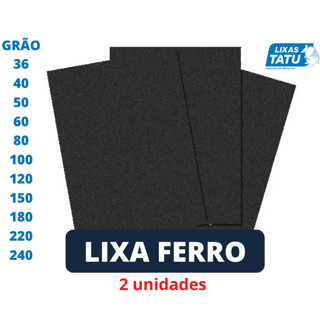 2 Lixas Para Ferro/Aço Grão 36 ao 240 Tatu - Remove Tintas e Ferrugens de Metais em Oferta na Shopee