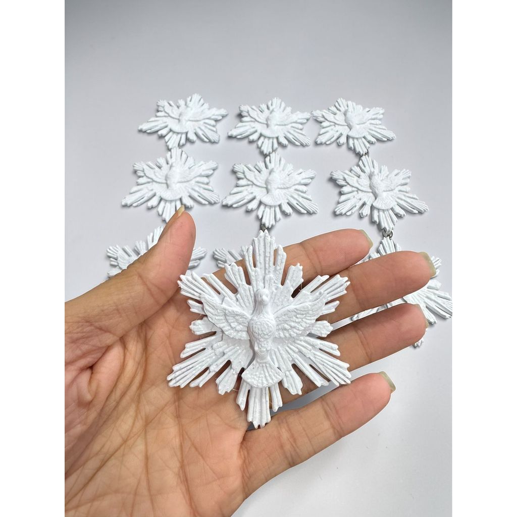 Divino Espirito Santo Para Artesanato 3D decoração religiosa artesanato católico lembrancinha batizado Kit com10 Aplique em Oferta na Shopee