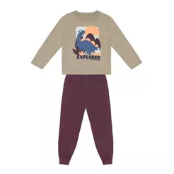 Conjunto infantil menino em moletom de dinossauro Brandili