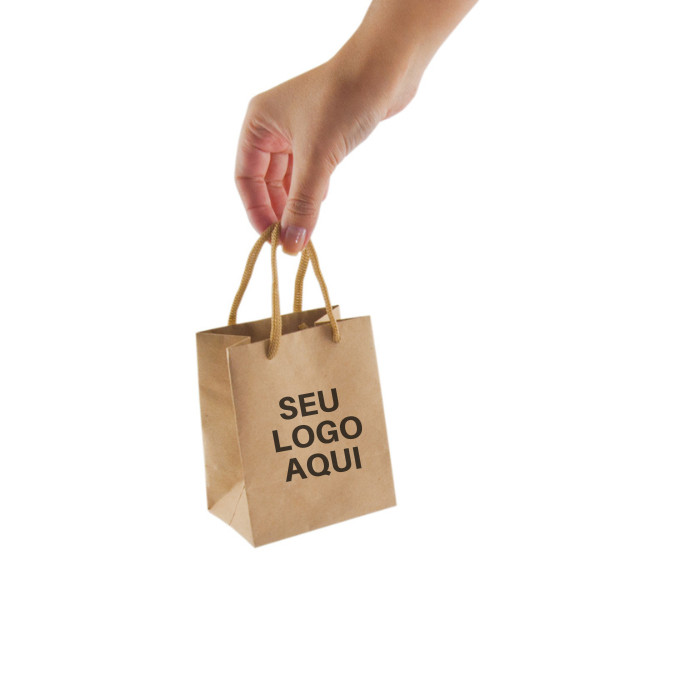 Sacola De Papel Kraft Pp Personalizada 100 Unidades