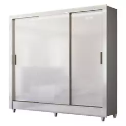 Guarda Roupa Casal 3 Portas De Correr Com Pés Italia Branco Brilho - Santos Andirá