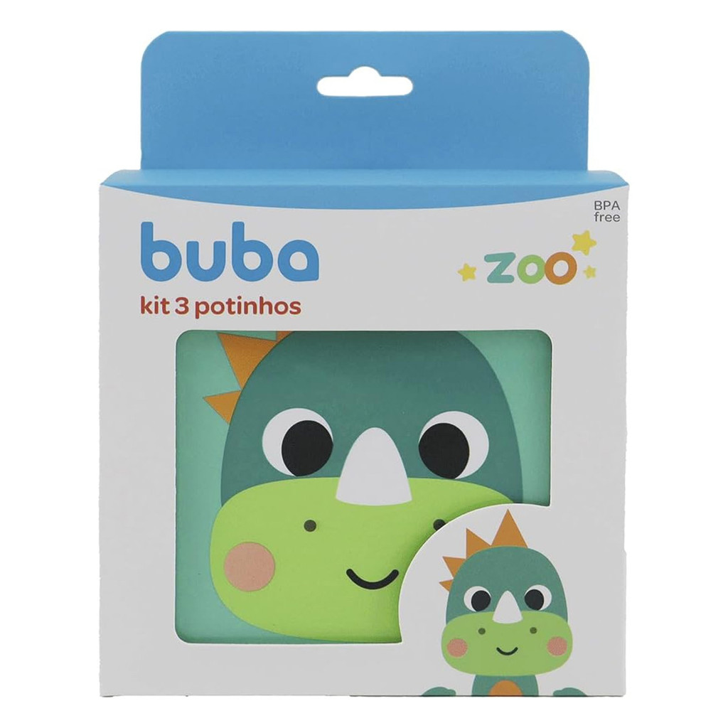 Kit 3 Potes Lancheira Infantil Buba Bubazoo Dino em Oferta na Shopee