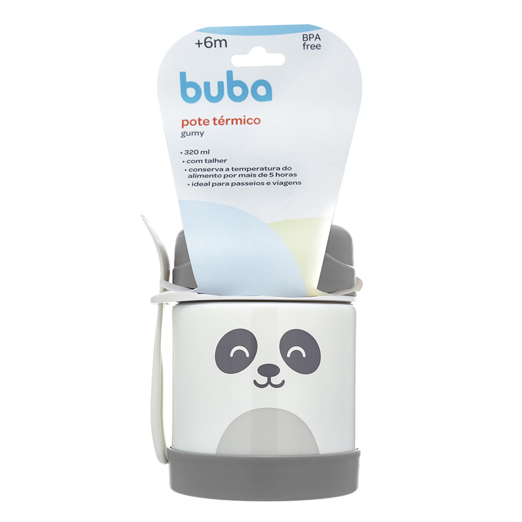Pote Térmico Com Talher Buba Gumy Off White 320ml em Oferta na Shopee
