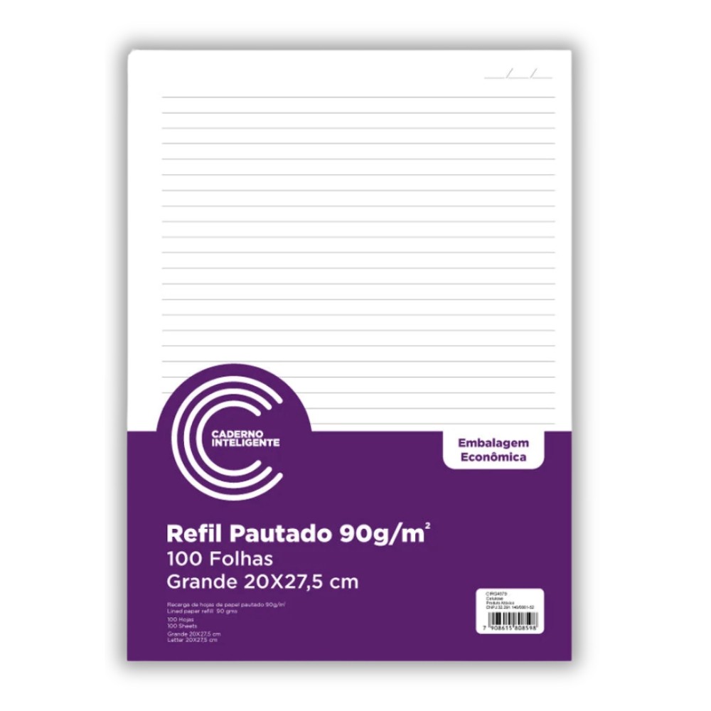 Refil Pautado Grande Caderno Inteligente Com 100 folhas  - RG4079 em Oferta na Shopee